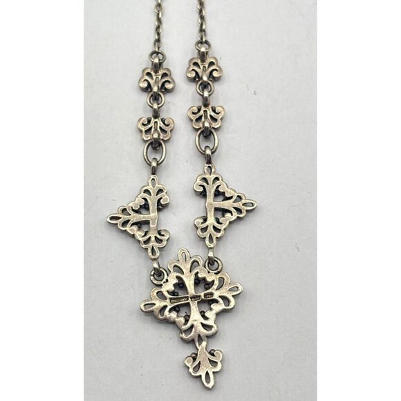 Barse Sterling Silver Ornate Floral Necklace 925 - Picture 5 of 7